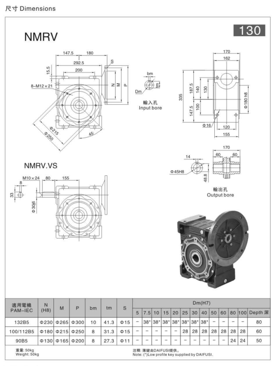 RV130減速機